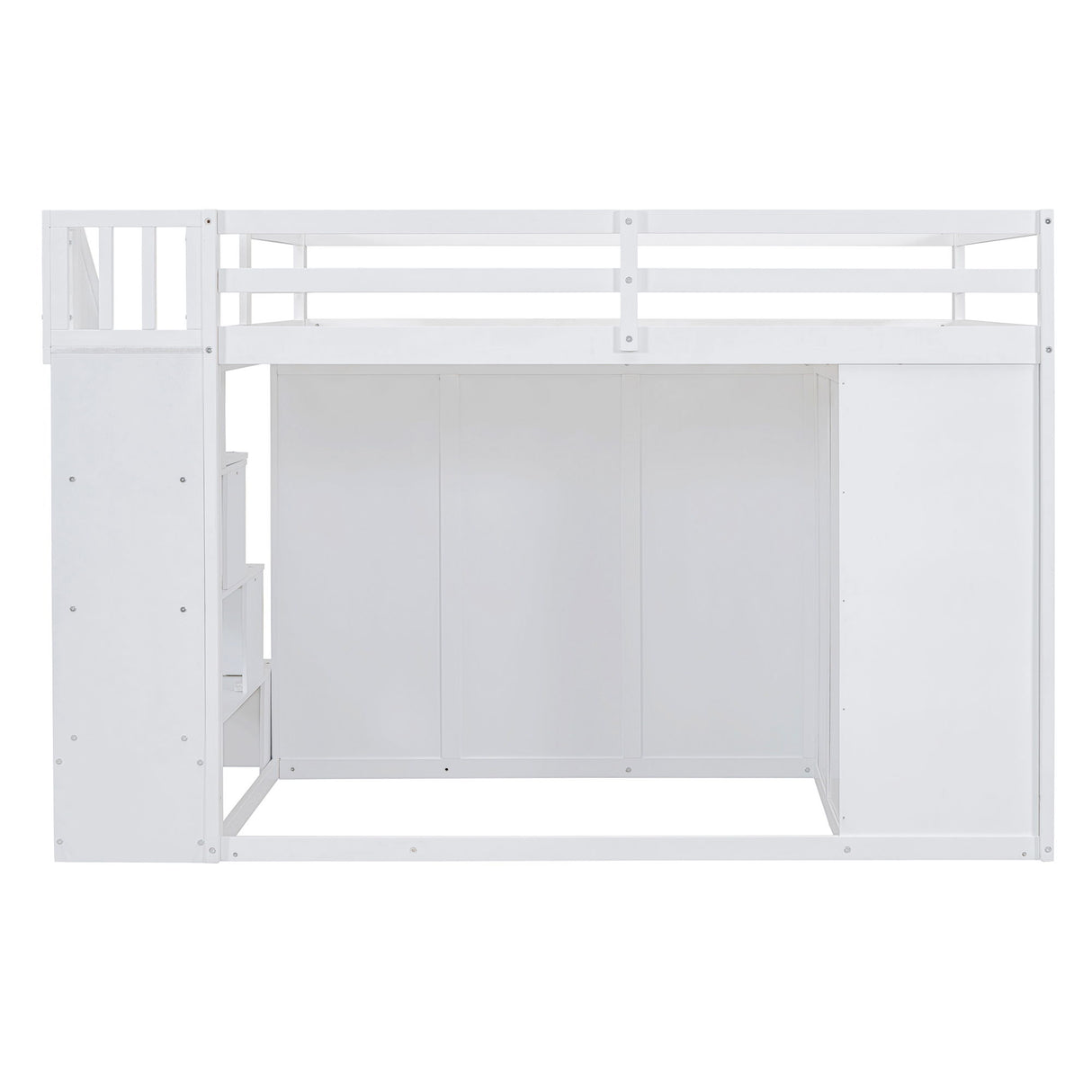 Loft Bed With Built In Wardrobes, Cabinets And Drawers
