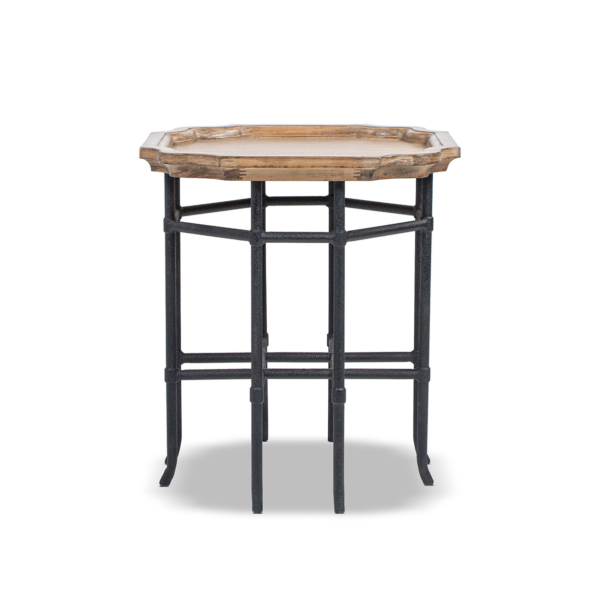 Foundry 24" Square Reclaimed Pine Wood & Iron Side Table Antique