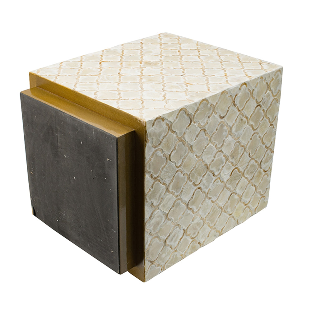 14x14x18" Square Capiz Stool