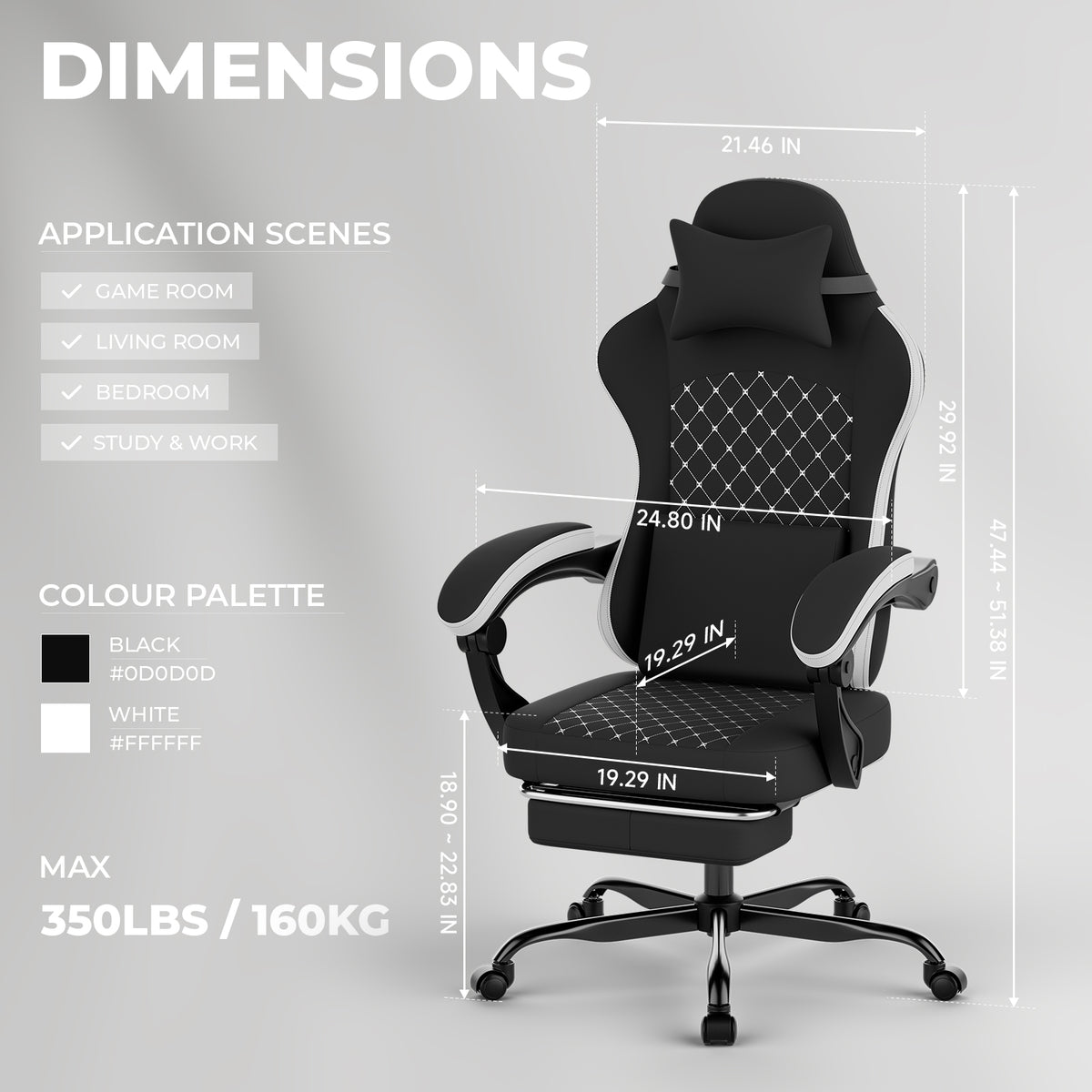 Gaming Chair with Massage and Ergonomic Design