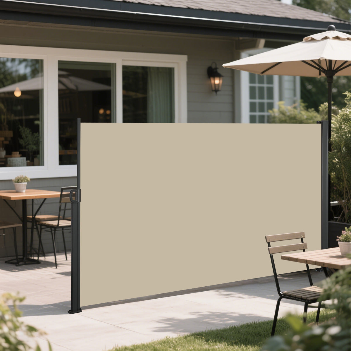 Retractable Side Screen Awning - Dark Grey - 118" x 63"