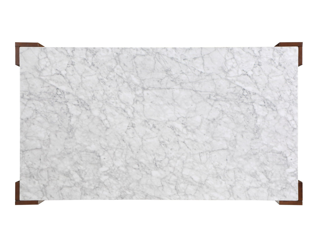 Hettie - Dining Table With Engineered Stone Top - Brown - Best Buy Furniture