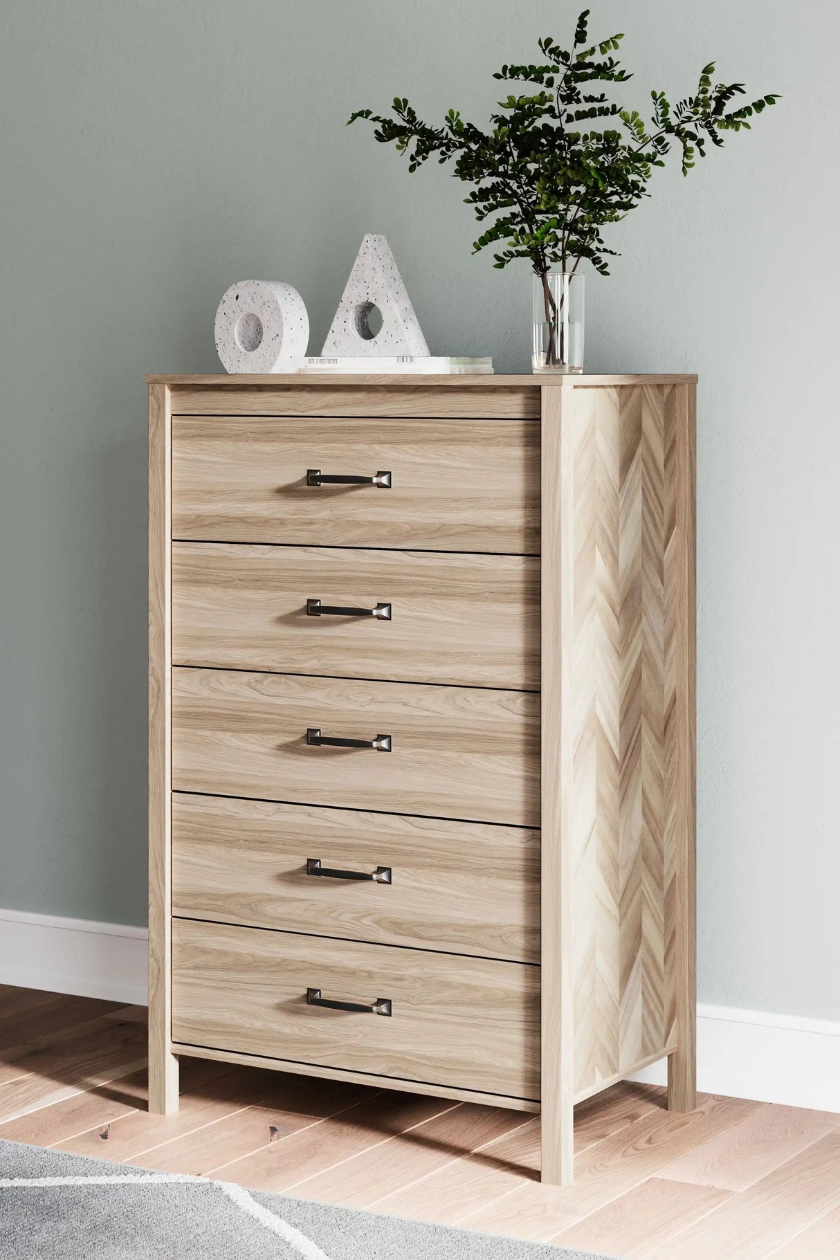 Battelle - Five Drawer Chest - Tan - Best Buy Furniture