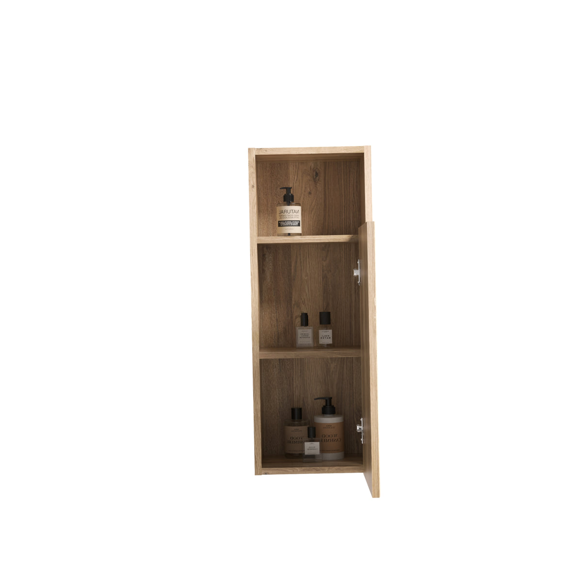 Rough Oak Wall-Mounted Bathroom Storage Cabinet, 12-Inch
