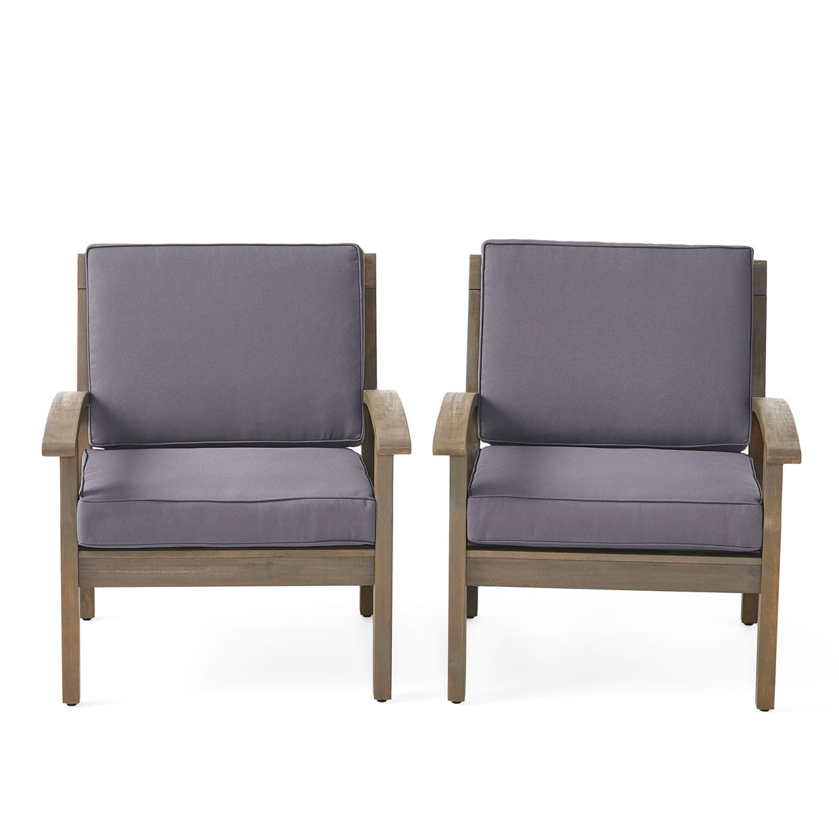 Peyton Club Chair Outdoor Seating Acacia Wood Dark Gray
