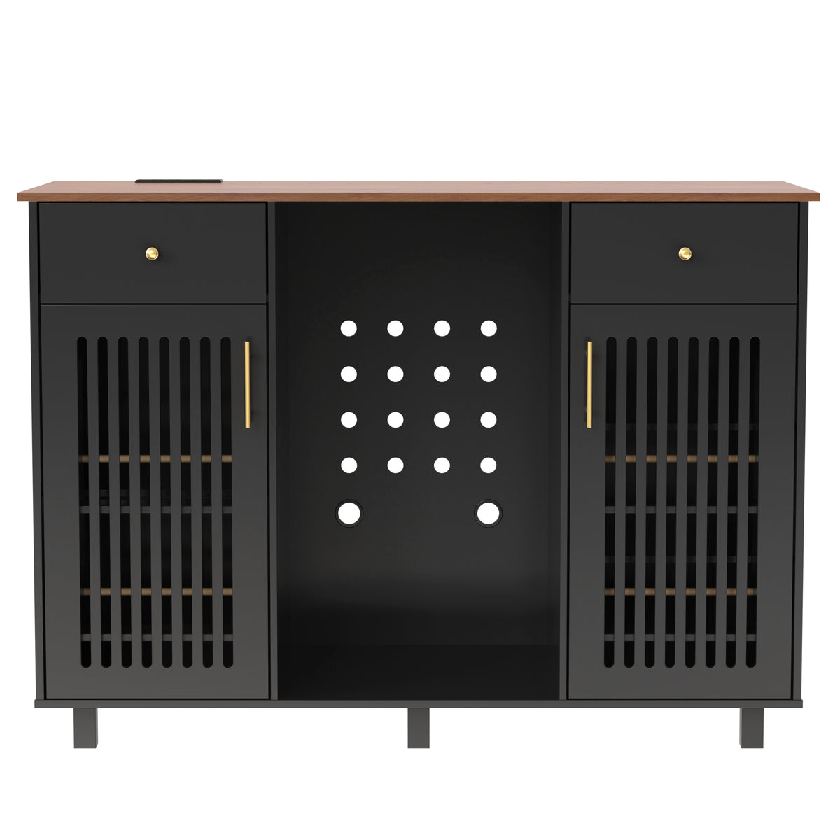 Mid-Century Modern Bar Cabinet with Fridge Space