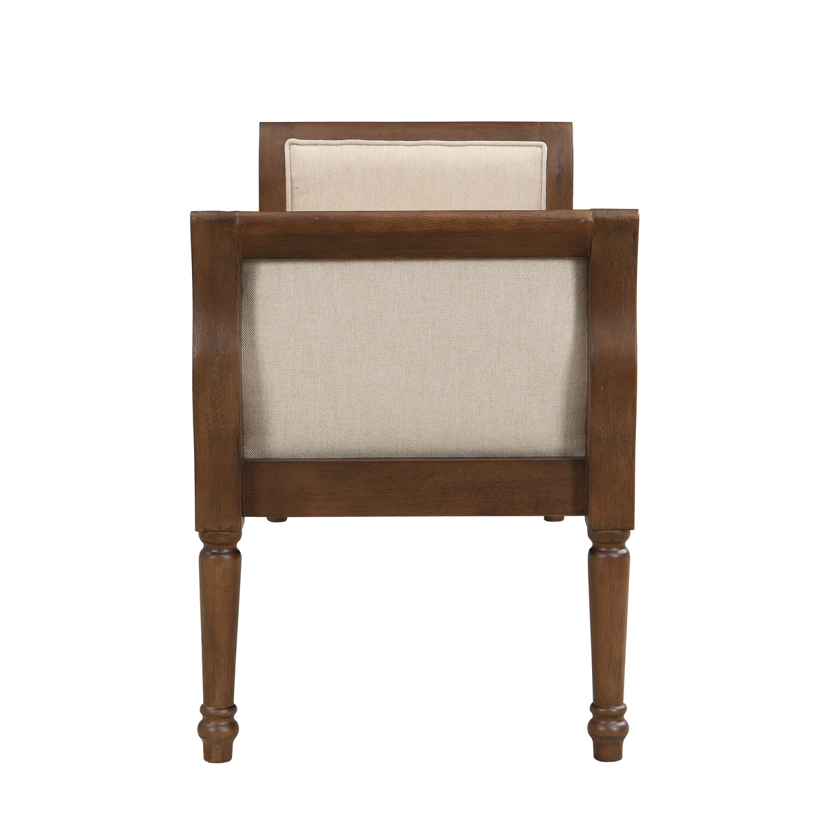 Classic Tufted Upholstered Bench with Curved Arms