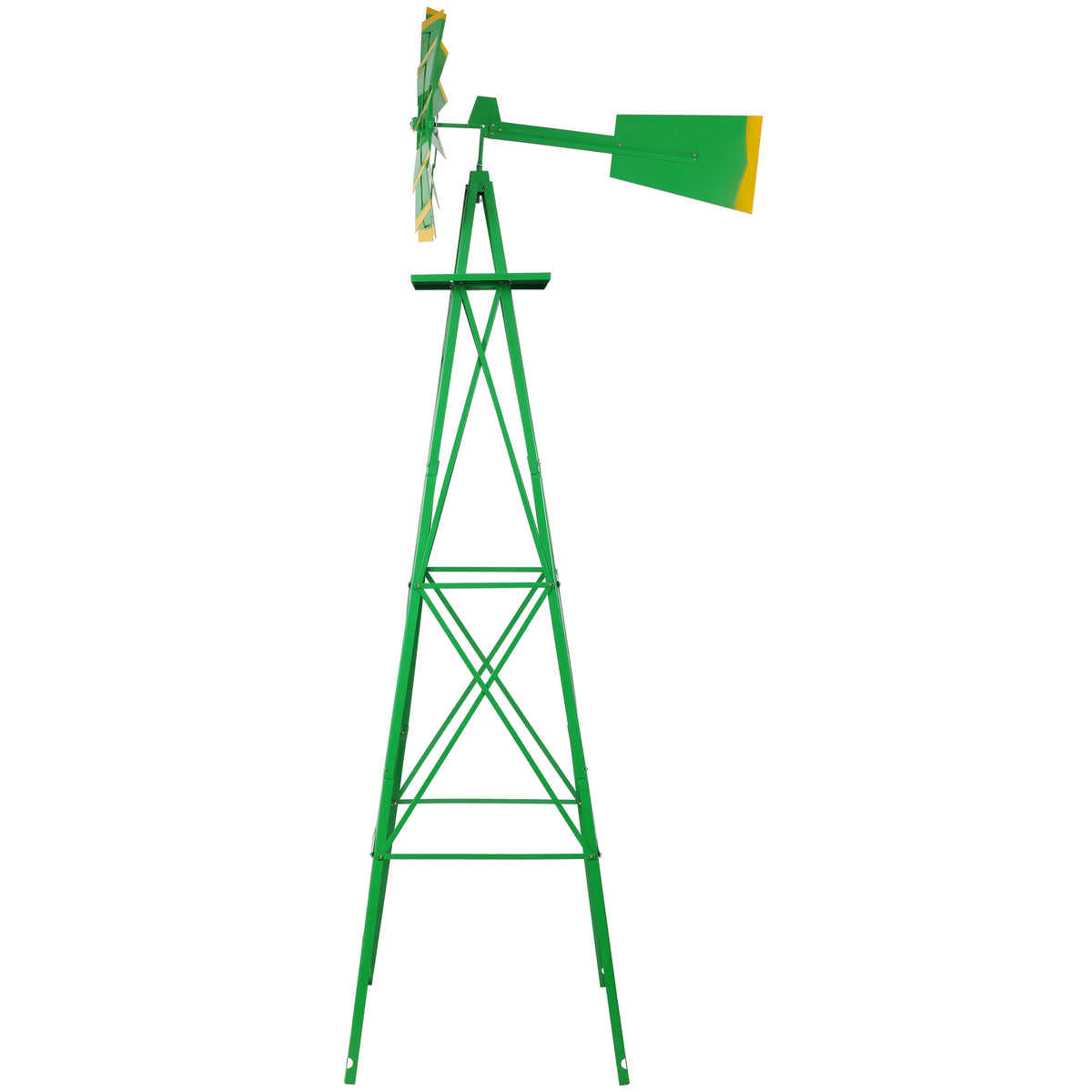 8FT Decorative Garden Windmill with Heavy Duty Steel Frame - Metal