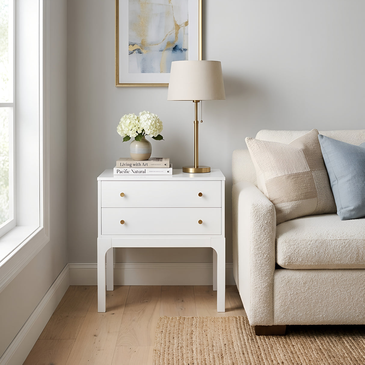 Alonso 2-Drawer Modern Nightstand