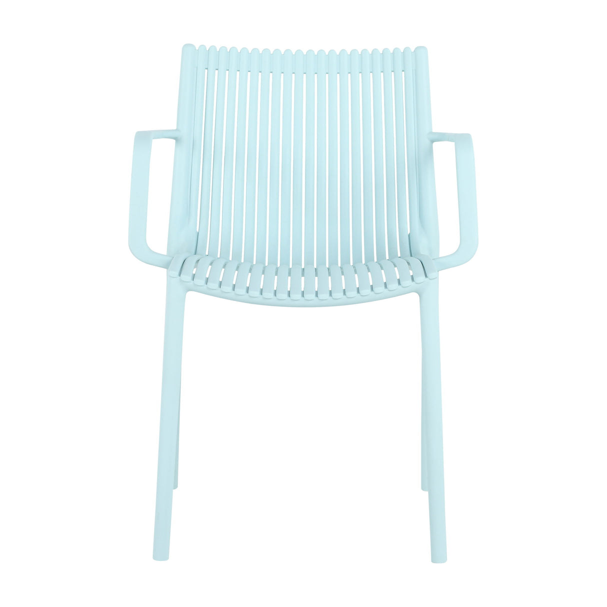 4 Piece Stackable Single Chairs With Vertical Stripe Design For All Weather
