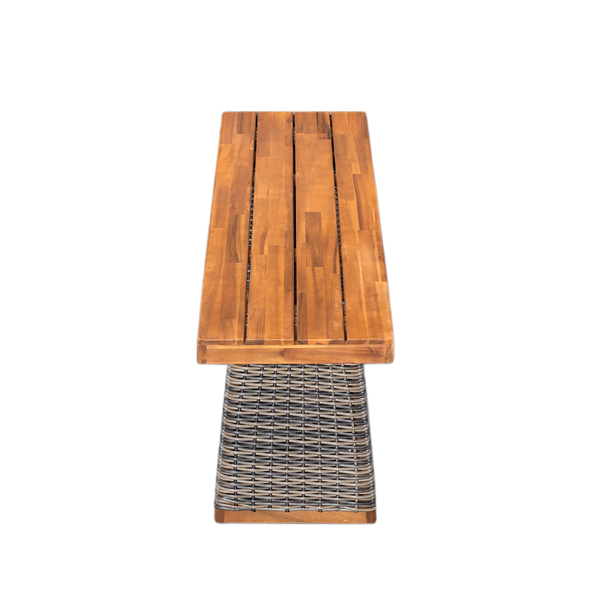 Outdoor Acacia Wood Bench with Teak Finish