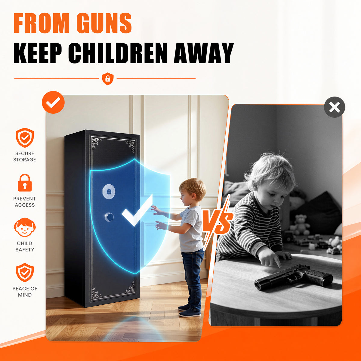 Biometric Large Gun Safe with Fingerprint Password Lock