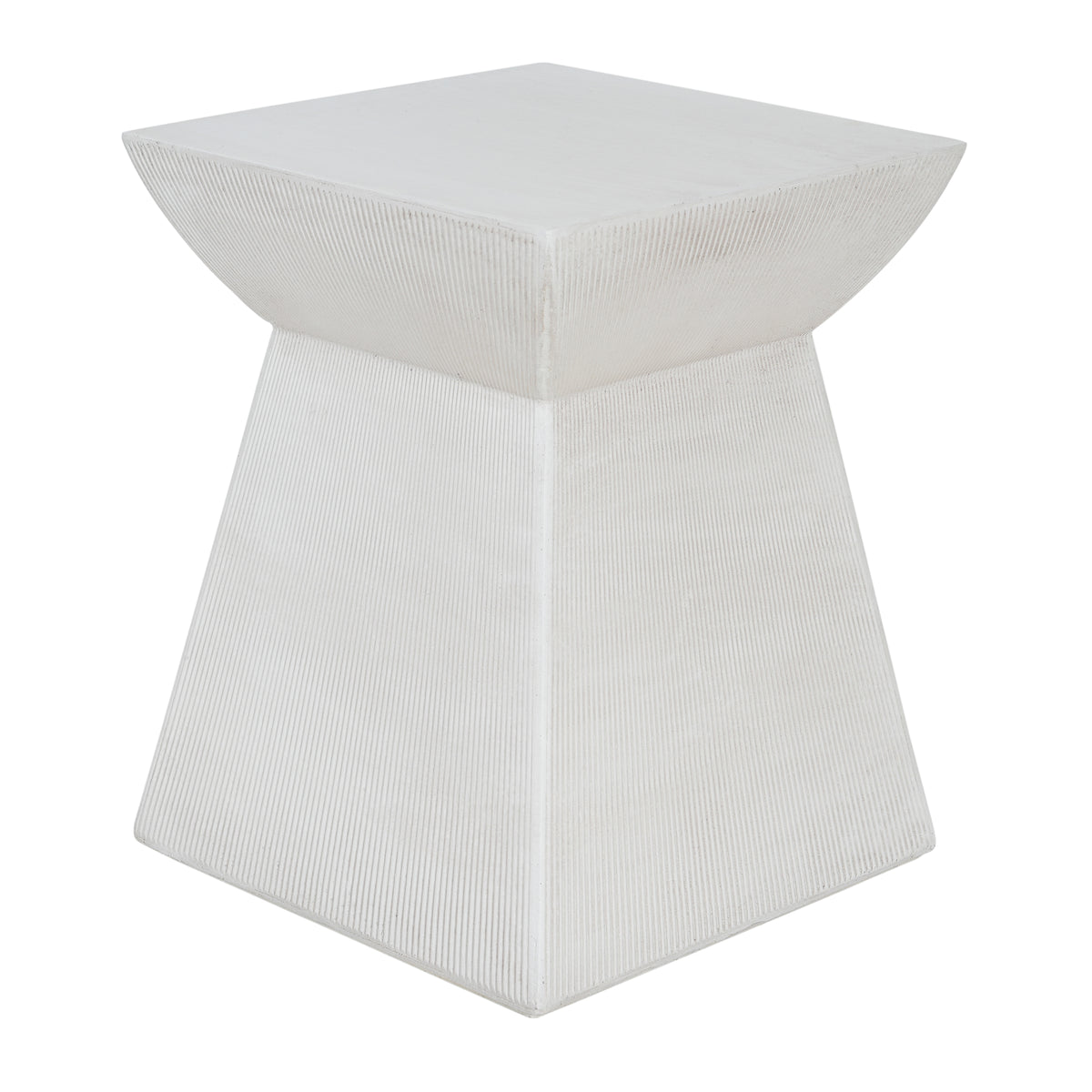 Antique-Textured Magnesium Oxide Outdoor Side Table