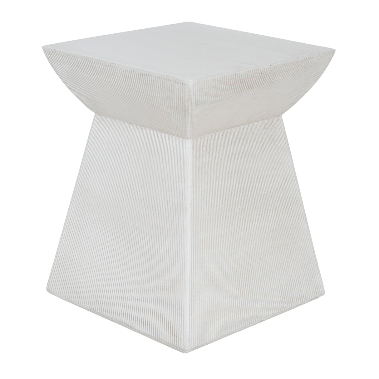 Antique-Textured Magnesium Oxide Outdoor Side Table