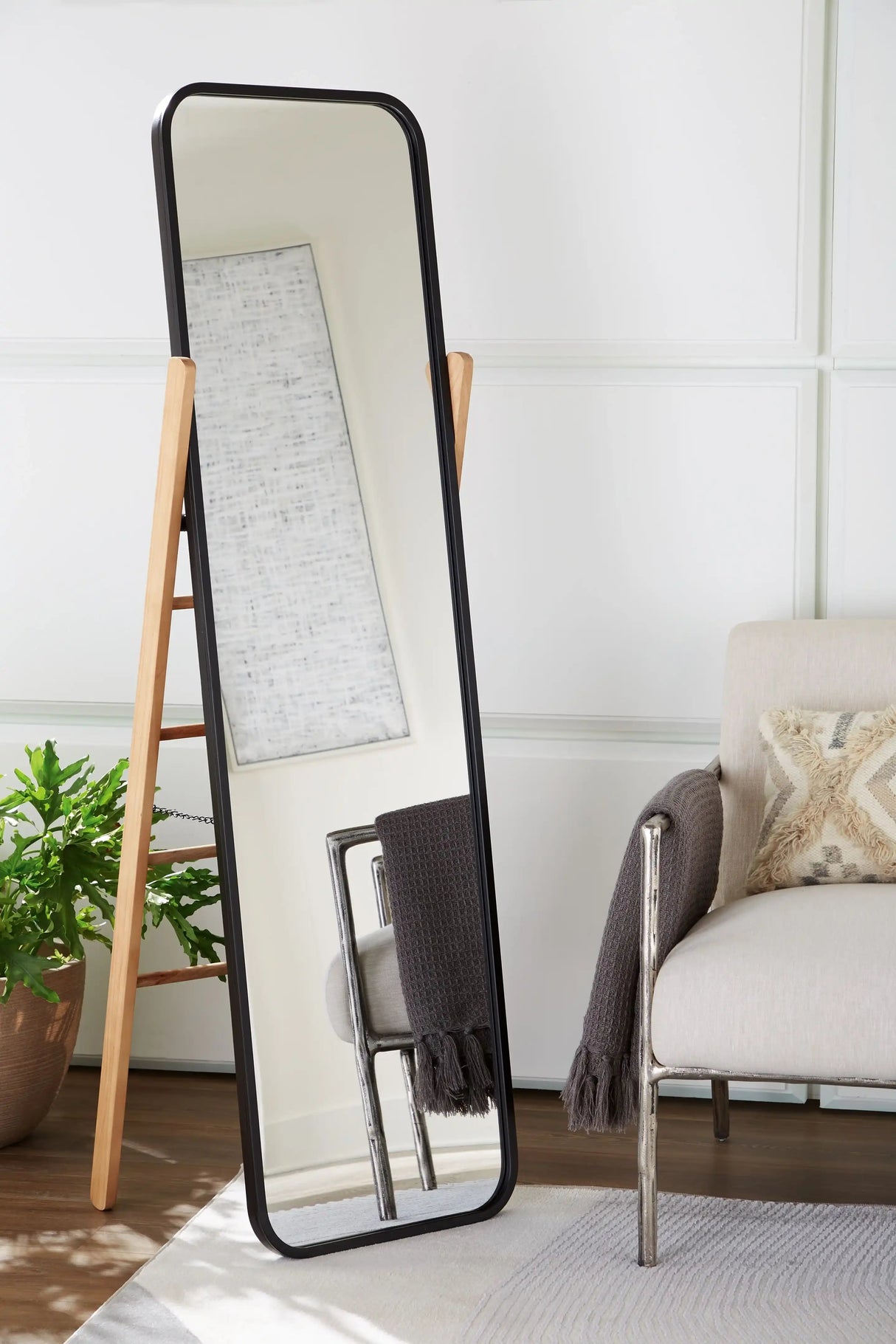 Bronick - Floor Mirror - Black / Brown - Best Buy Furniture