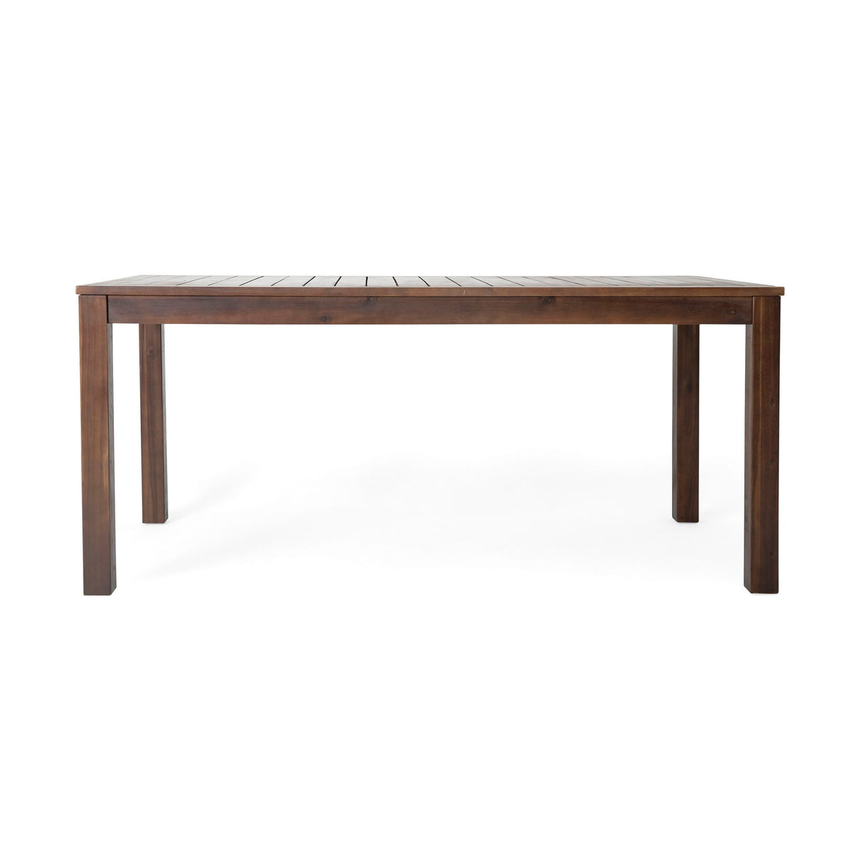 Acacia Wood Outdoor Dining Table With Slatted Top - Dark Brown - Best Buy Furniture