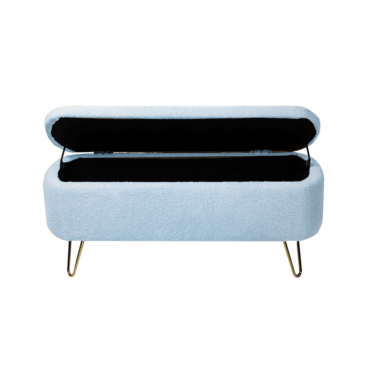 Storage Ottoman Bench For End Of Bed Legs, Modern Camel Faux Fur Entryway Bench Upholstered Padded With Storage For Living Room Bedroom