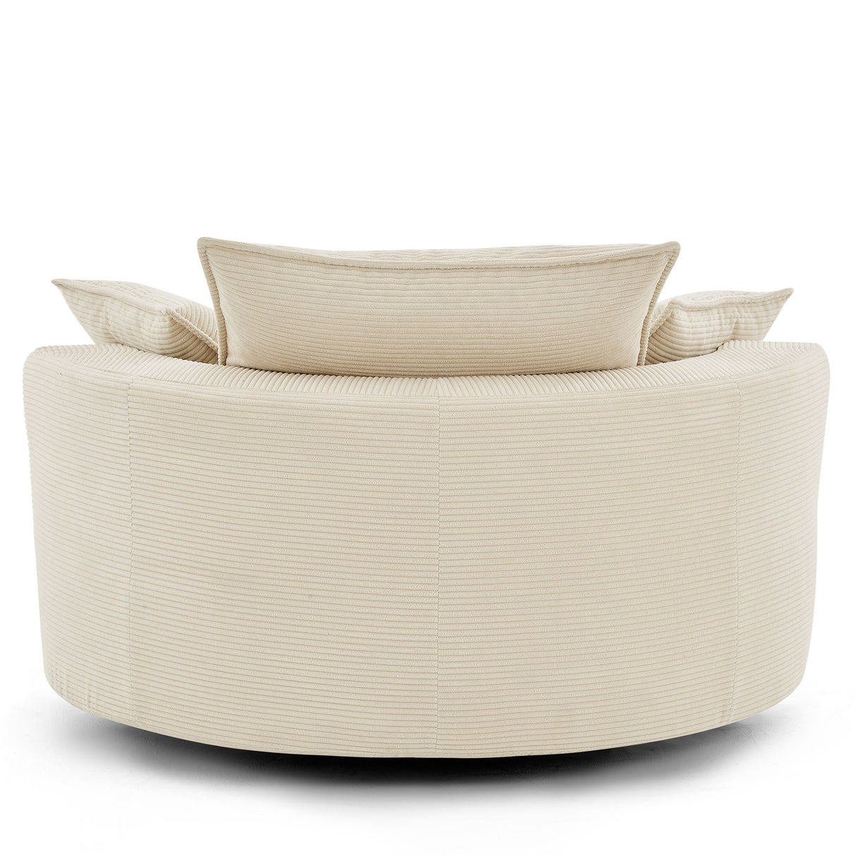 360° Swivel Accent Barrel Chair With Dual Layer Cushion And 3 Removable Pillows