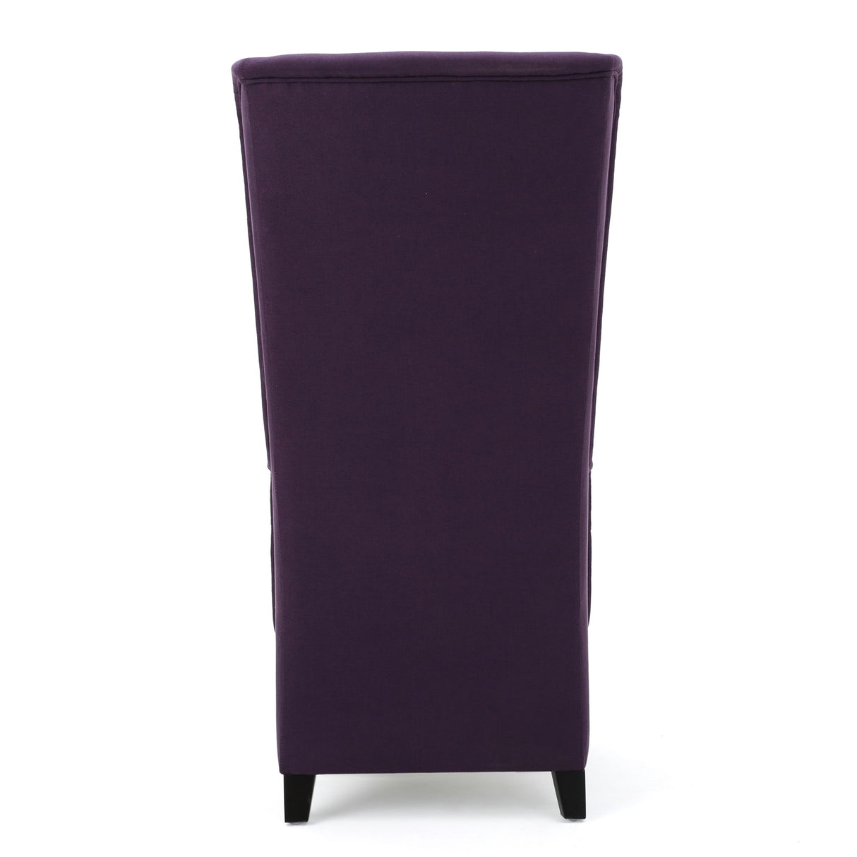 Fabric Dining Chair With High Back And Birch Wood Legs - Plum