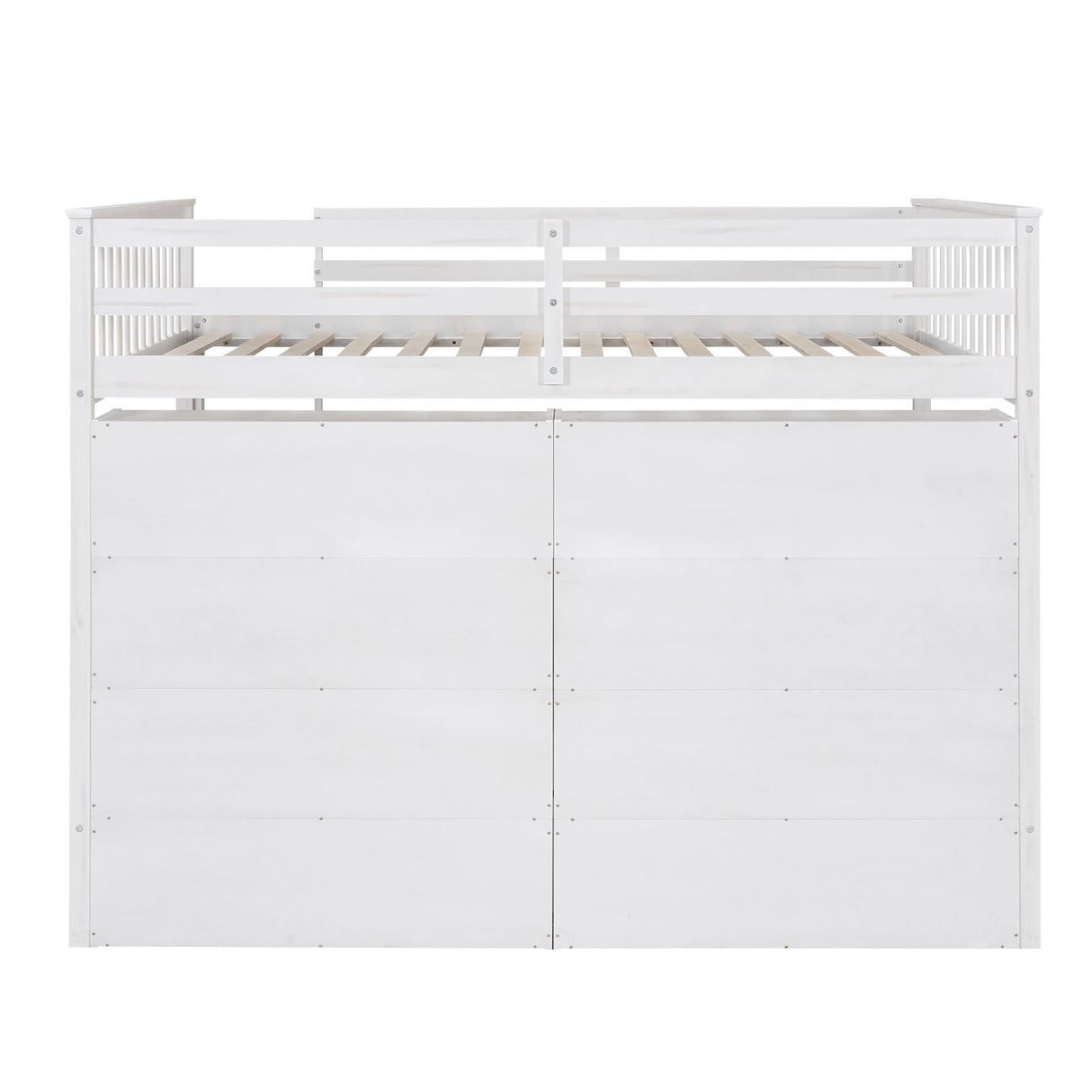 Loft Bed With 8 Open Storage Shelves And Built In Ladder