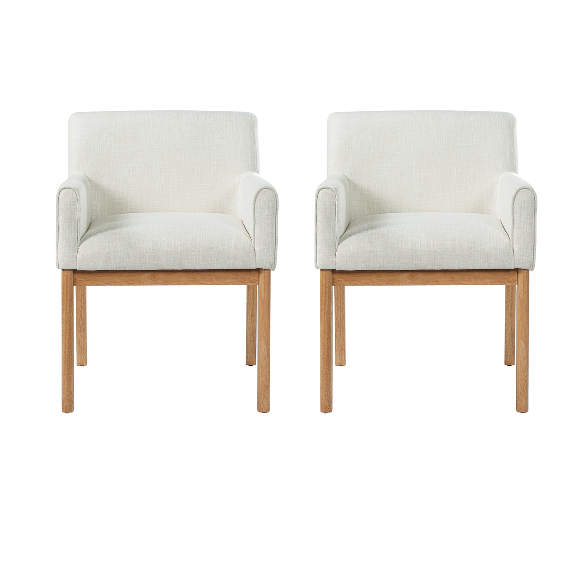 Modern Upholstered Dining Chair with Arms (Set of 2)