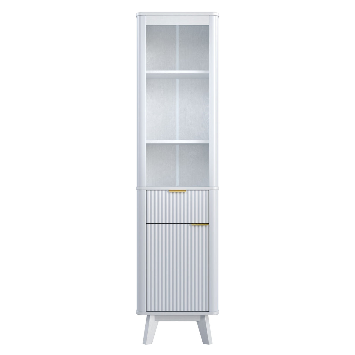 Tall Bathroom Storage Cabinet With Adjustable Shelves And 1 Drawer & Door