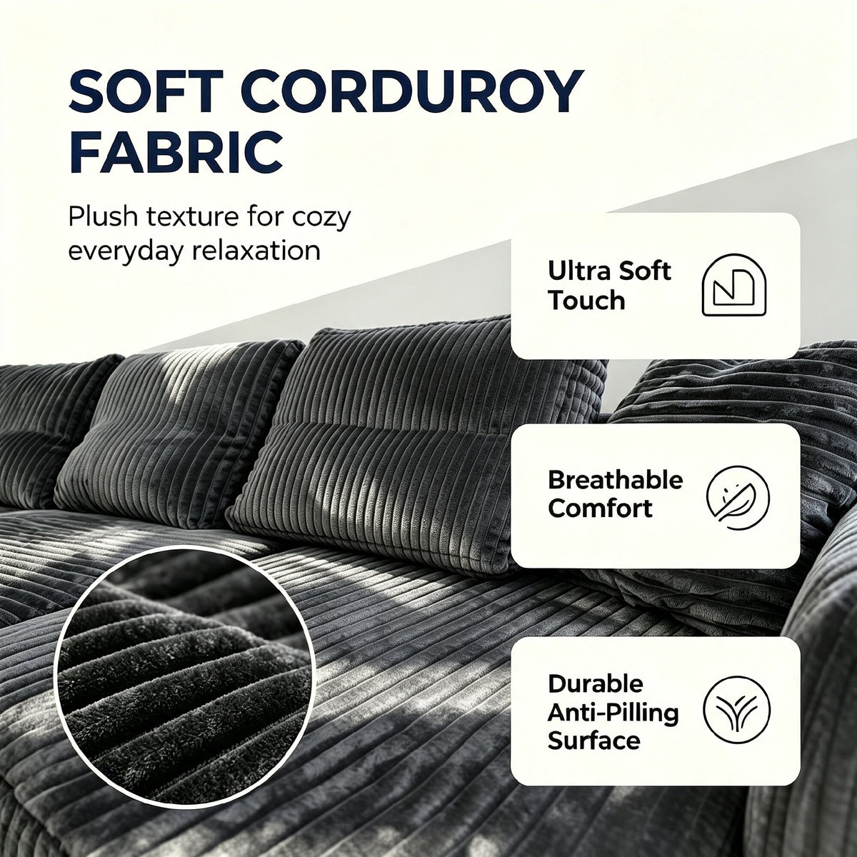 131" U-Shape Cloud Sectional Couch