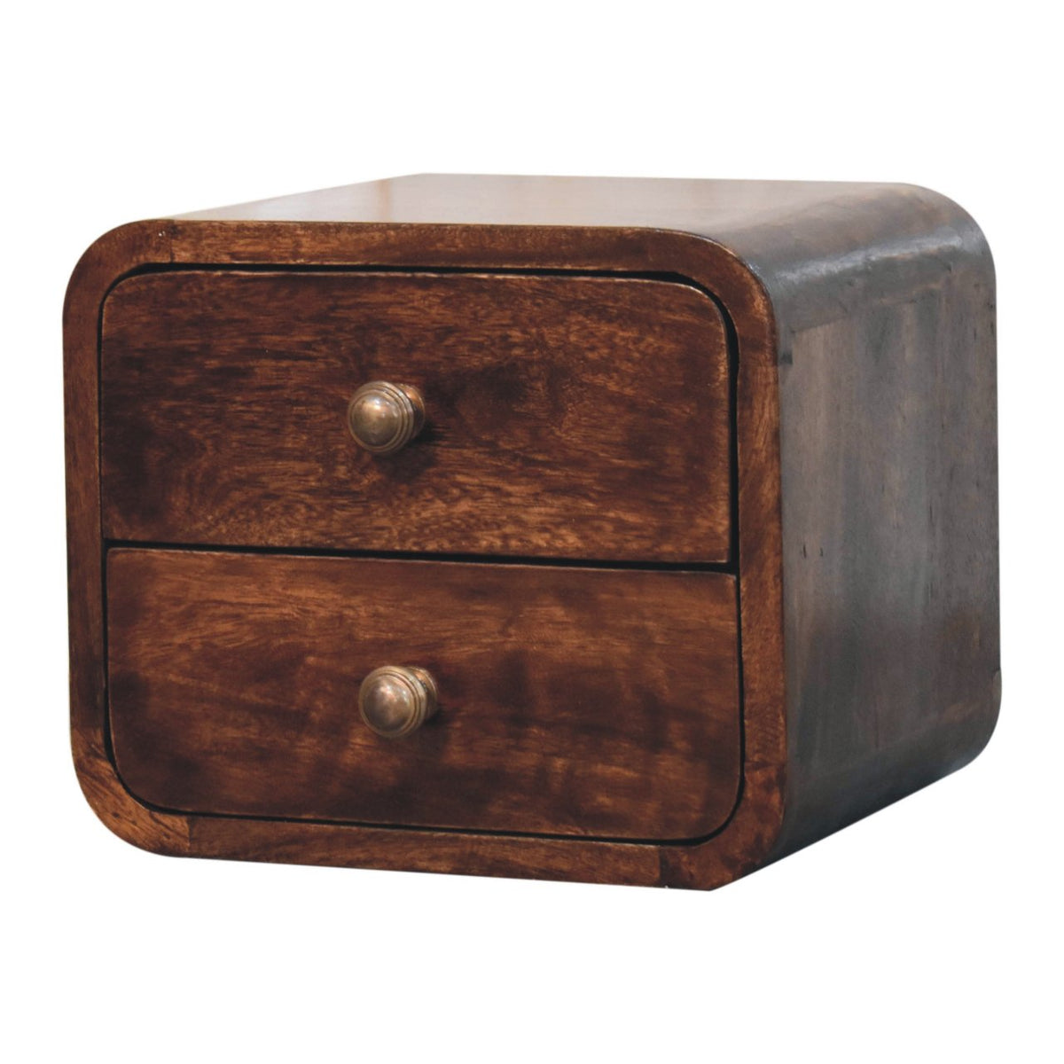 Solid Wood Mini Curved California Nightstand
