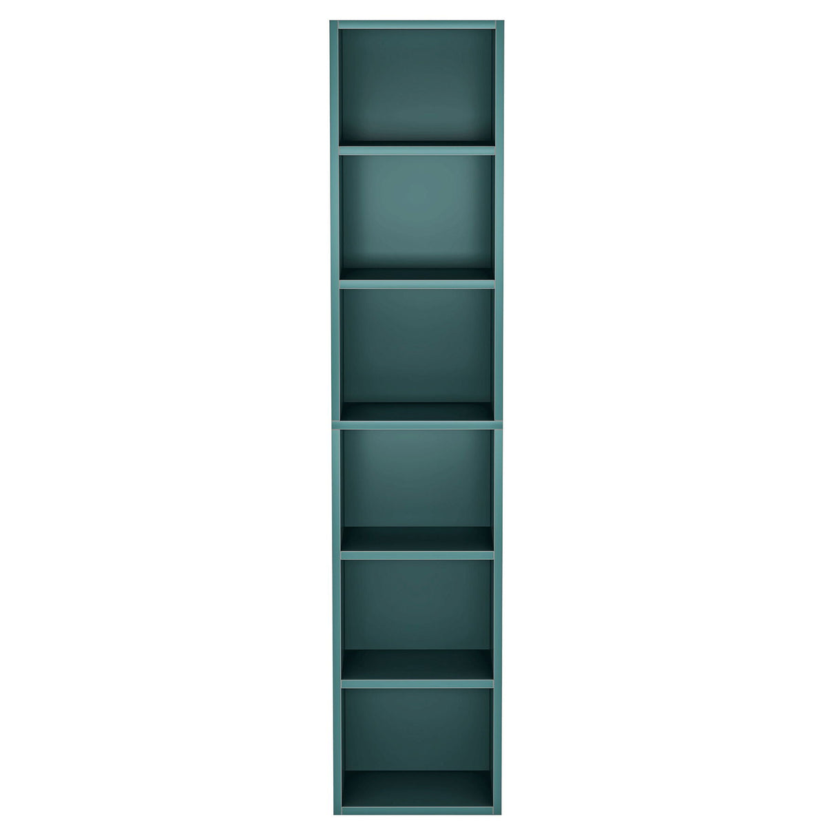 6 Tier Narrow Corner Cube Bookcase Storage, Freestanding Shelf With Open Cubes For Living Room