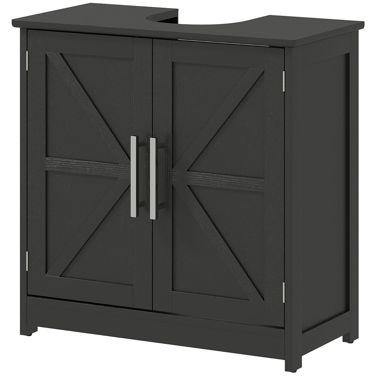 Pedestal Sink Storage Cabinet with 2 Barn Doors and Adjustable Shelf