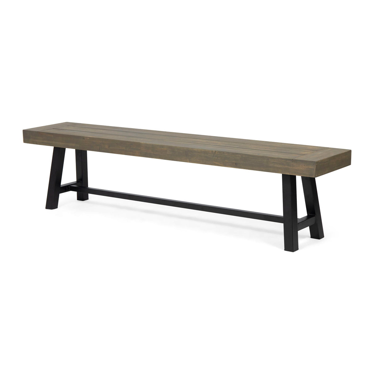 Outdoor Patio Bench - Gray / Rustic Metal - Best Buy Furniture