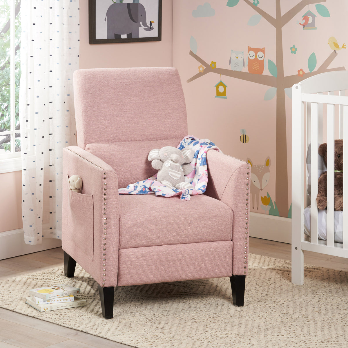 Pushback Recliner Chair with Side Pocket