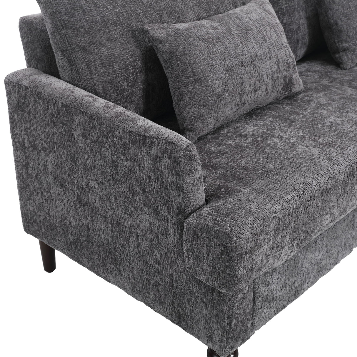 Mid Century Modern Fabric Loveseat Sofa, 2 Seat Upholstered Couch