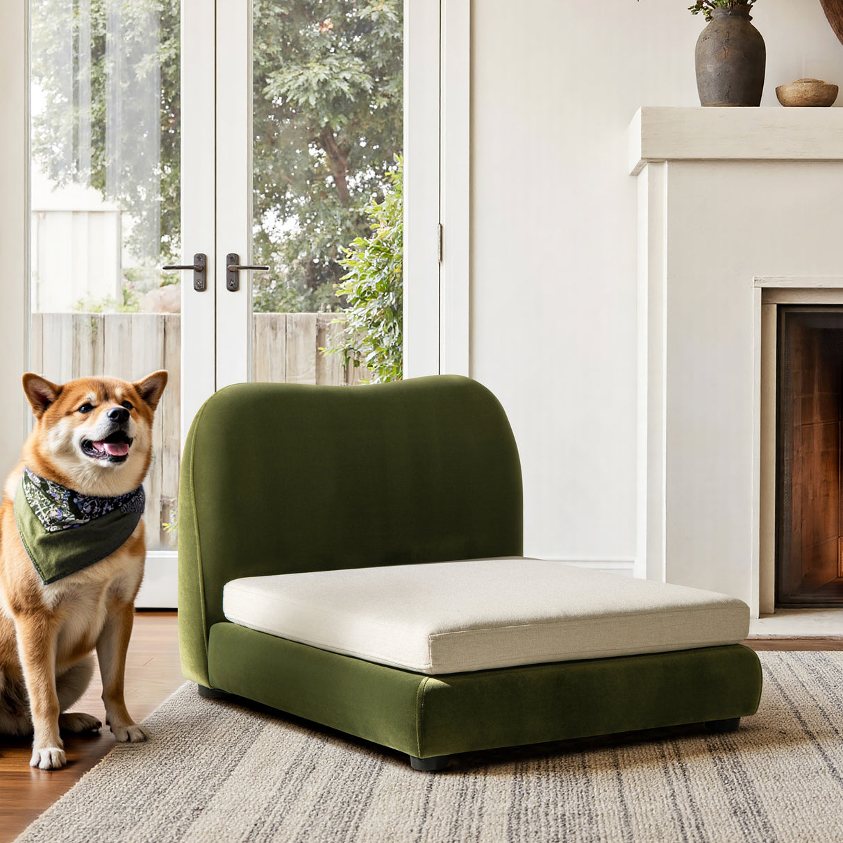 Roman Upholstered Modern Pet Bed