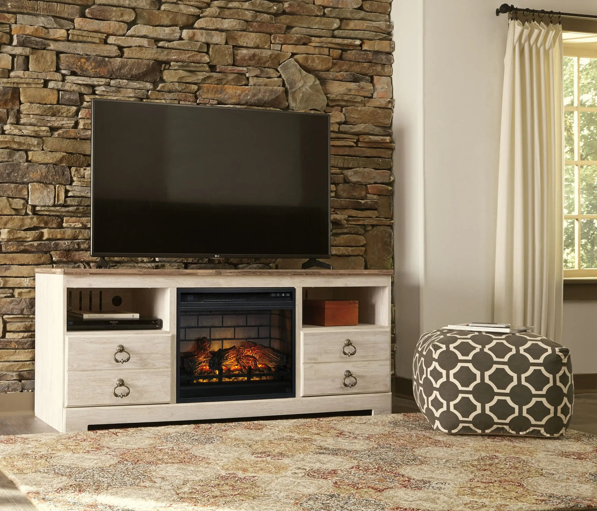 Willowton - TV Stand With Fireplace Option - Best Buy Furniture