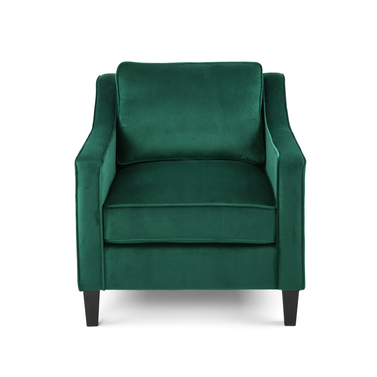 Green Velvet Upholstered Club Chair