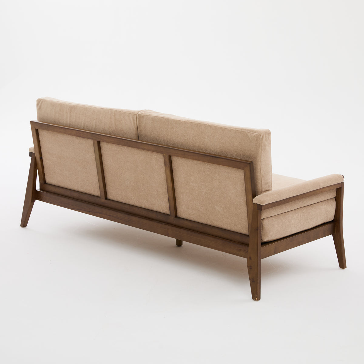 Mid-Century Modern Velvet Fabric Sofa