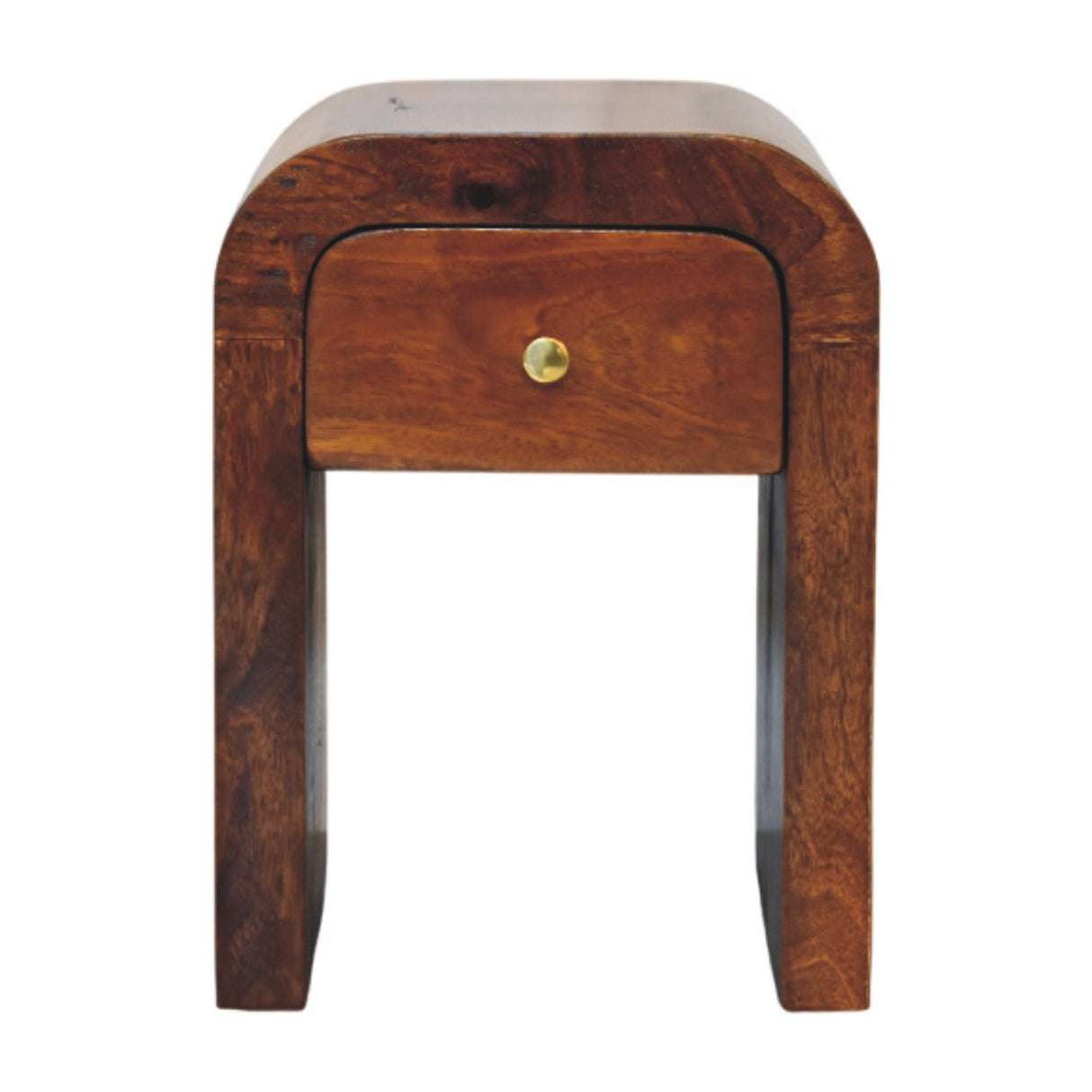 Mini Darcy Chestnut Nightstand with Curved Edges, 1-Drawer