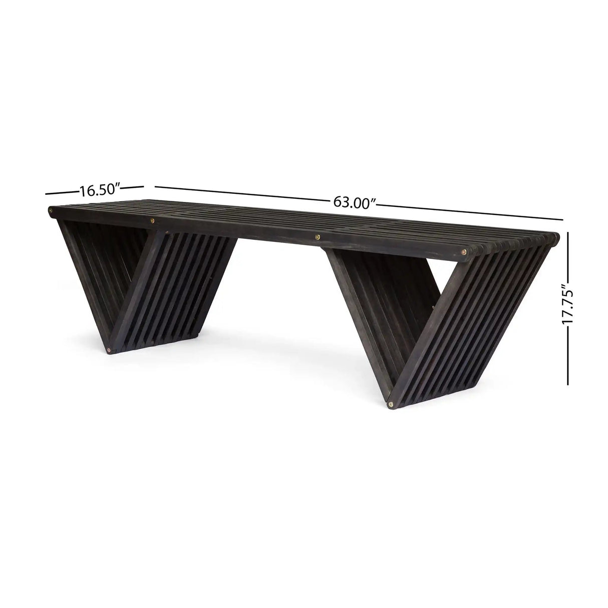 Gloaming - Outdoor Bench With Slat Design And Triangular Base - Best Buy Furniture