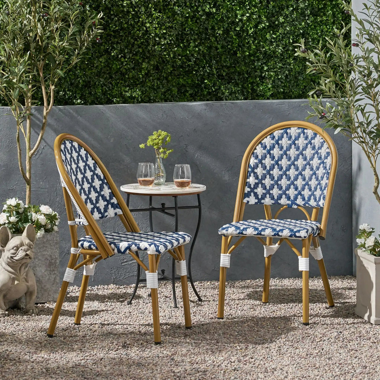 Chic French Bistro Chair With Durable Rattan And Aluminum Frame - Best Buy Furniture