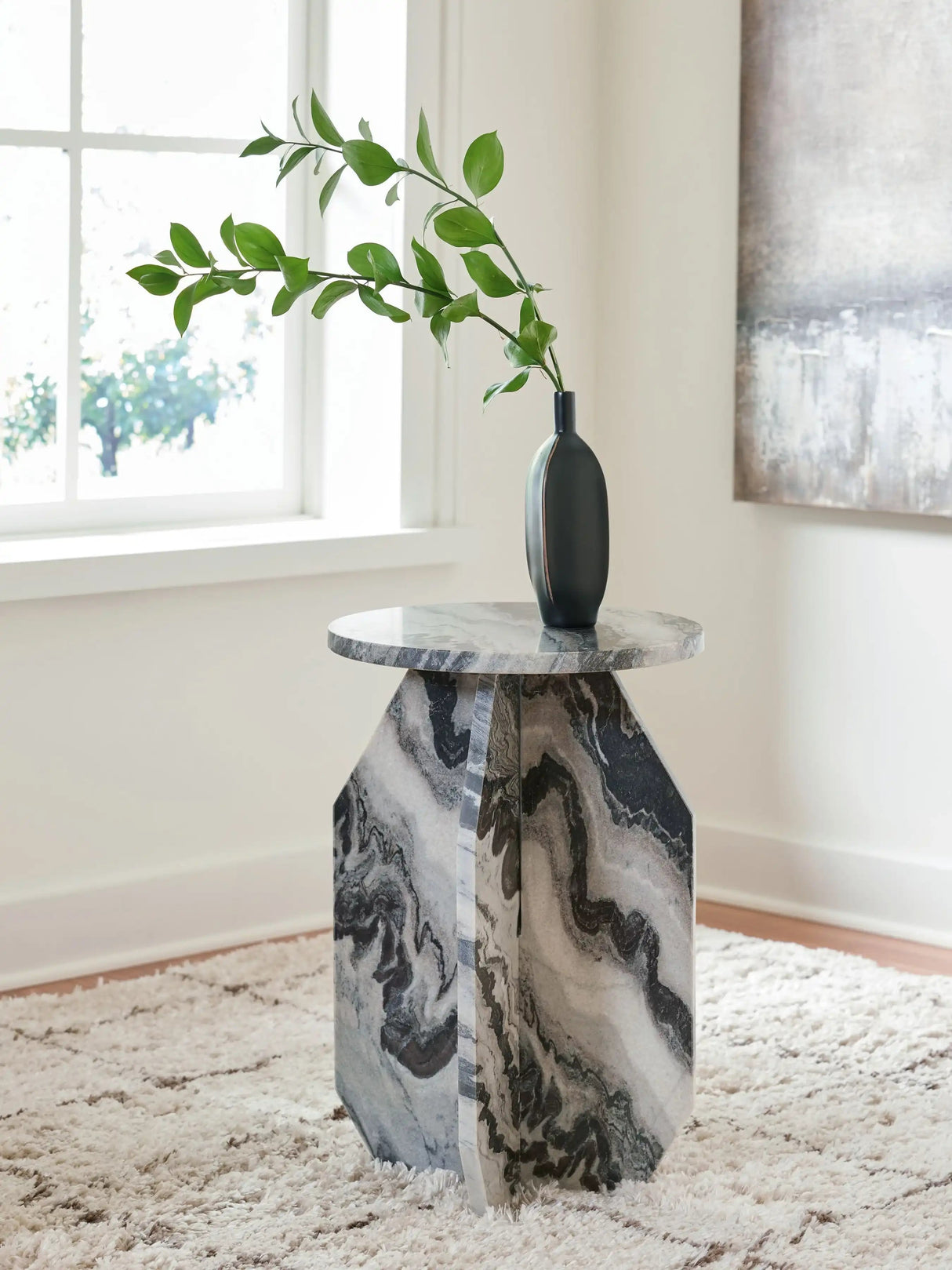 Wrenlane - Accent Table - Black / White / Taupe - Best Buy Furniture