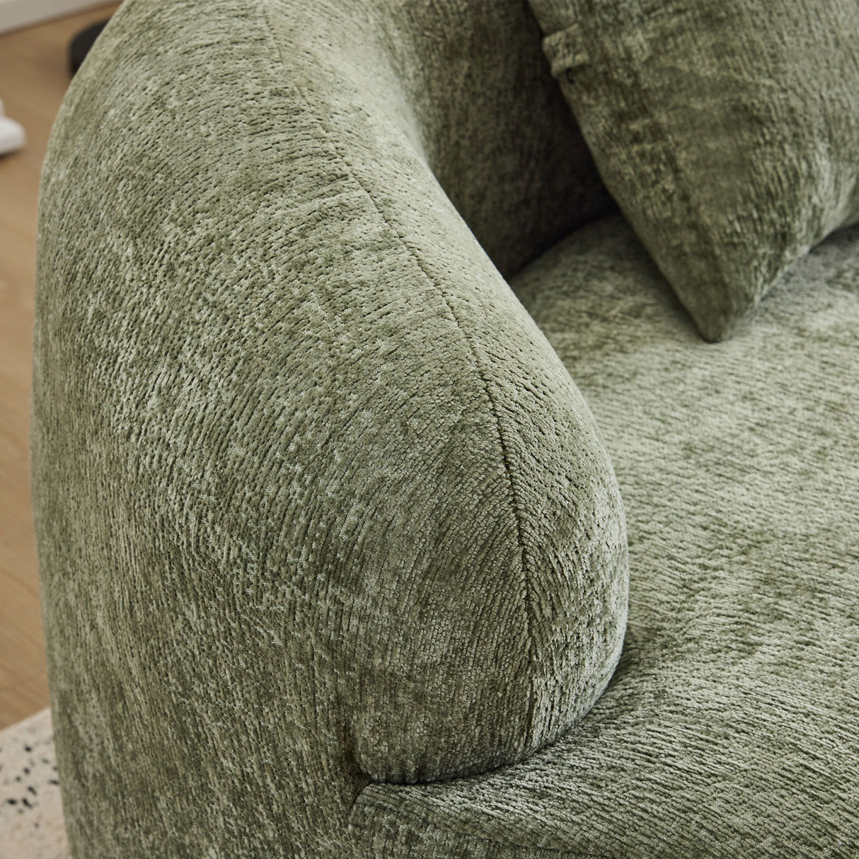 Curved Loveseat Sofa With Round Armrest