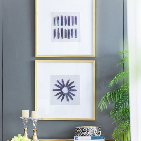 Grace Purple Agate Shadow Boxes Wall Art Set of 2 - Multicolor