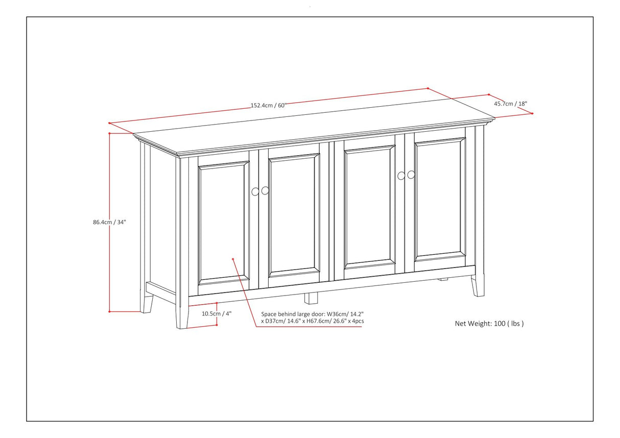 Amherst - 4 Door Storage Cabinet