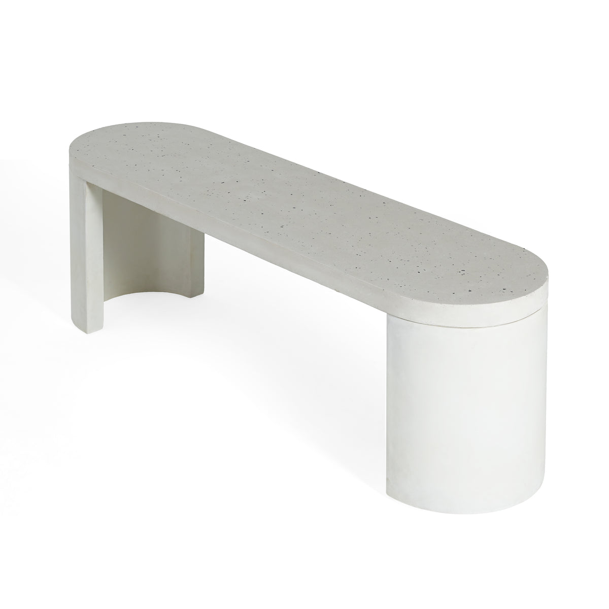 2 PCS Modern Outdoor Concrete Dining Set (1 Table & 1 Bench) - Terrazzo