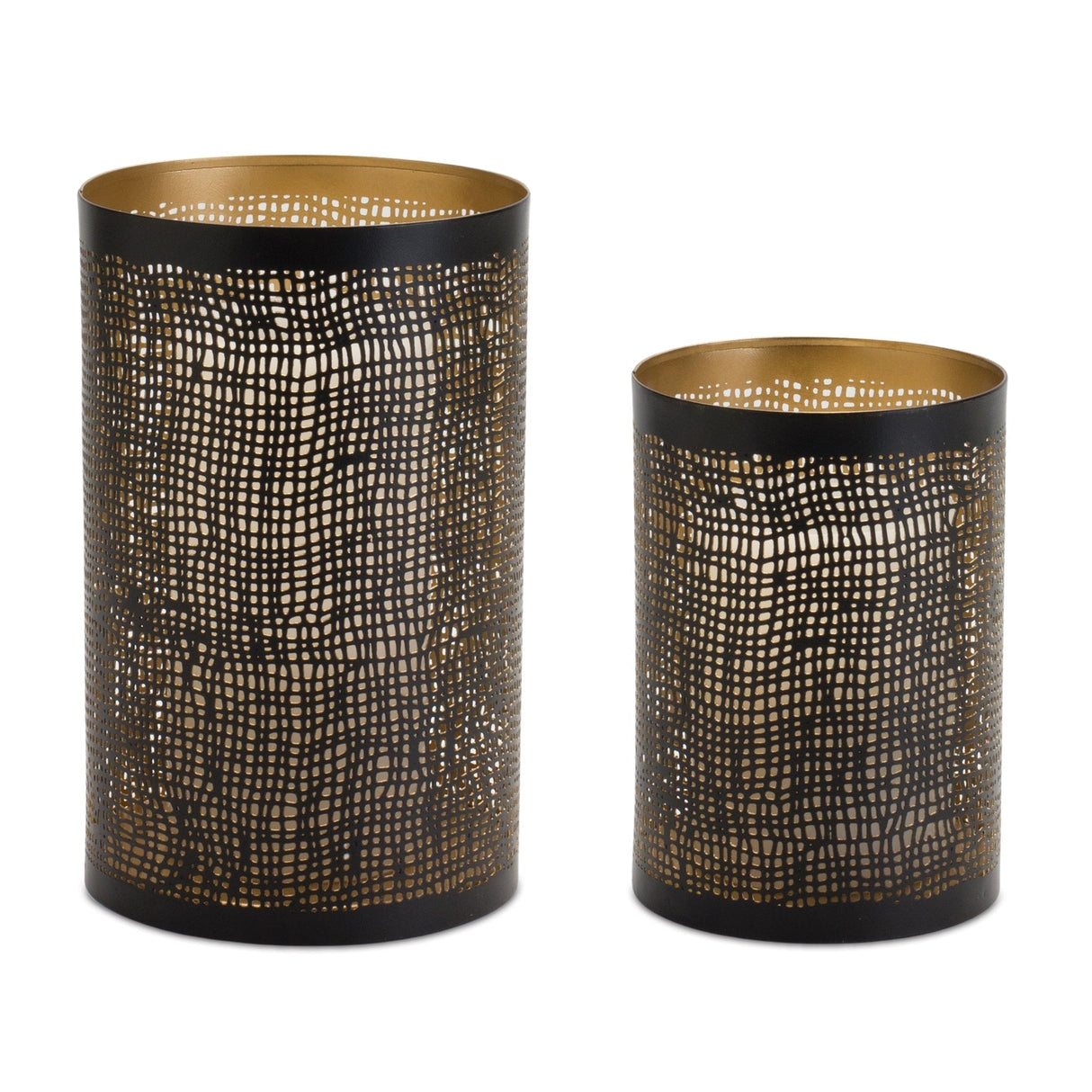 Abstract-Punched-Metal-Candle-Holder-(Set-of-4)-Candle-Holders