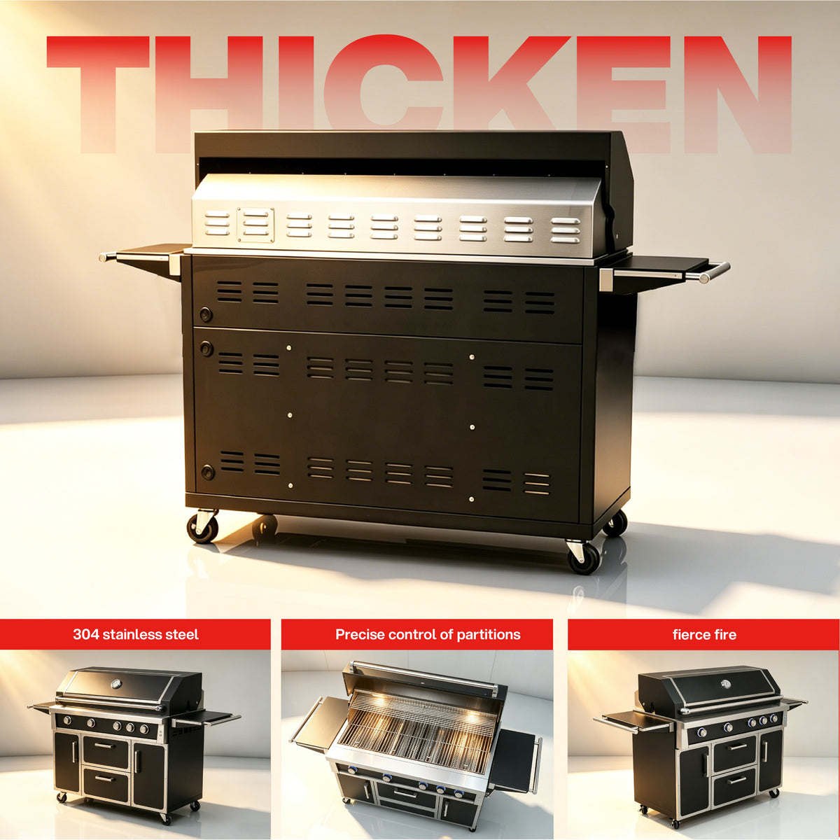 49'' Stainless Steel Standard Grill Featuring Infrared Back Burner
