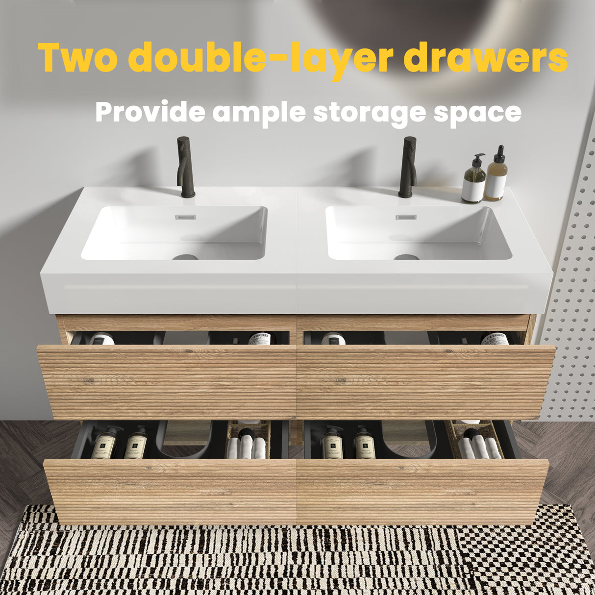 Grace 48" Bathroom Vanity with Double Drawers