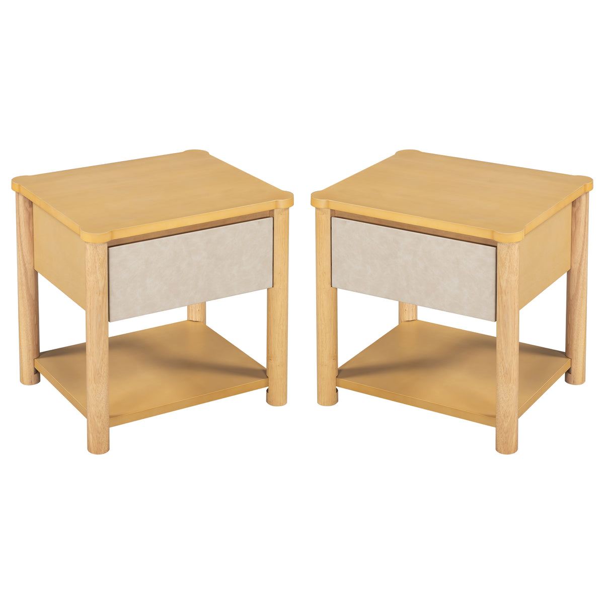 Wood Nightstand Set of 2
