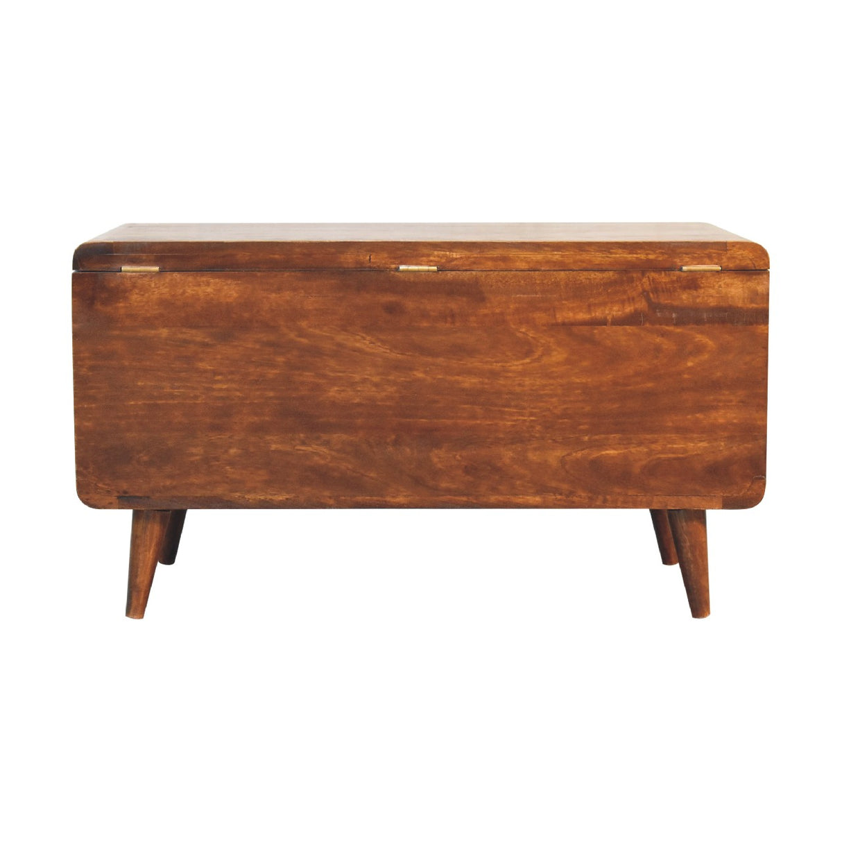 Solid Wood Curved Chestnut Blanket Box
